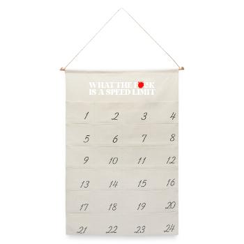 Auto - Leinen Adventskalender  - Naturweiß - Vorne