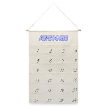AWESOME - Leinen Adventskalender  - Naturweiß - Vorne