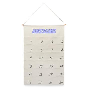 AWESOME - Leinen Adventskalender  - Naturweiß - Vorne