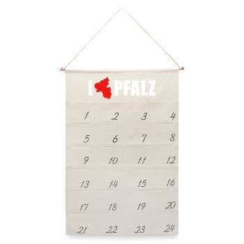 I love Pfalz Rheinland-Pfalz - Leinen Adventskalender  - Naturweiß - Vorne