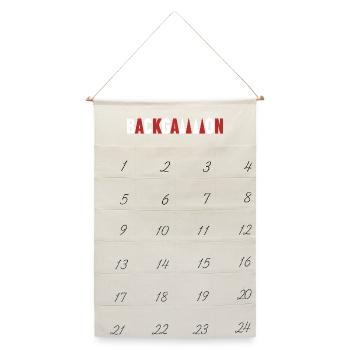 Backgammon - Leinen Adventskalender  - Naturweiß - Vorne