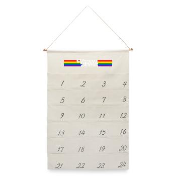 Wien Pride Regenbogen LGBTQIA+ Toleranz Vie - Leinen Adventskalender  - Naturweiß - Vorne