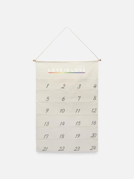 LOVE IS LOVE - Leinen Adventskalender - Naturweiß