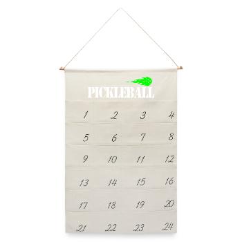 Pickleball - Leinen Adventskalender  - Naturweiß - Vorne