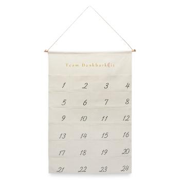 Botschaft - Team Dankbarkeit - Leinen Adventskalender  - Naturweiß - Vorne