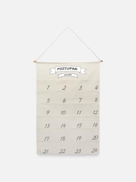POZTUPIMI 993 - Leinen Adventskalender - Naturweiß