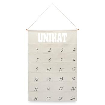 Unikat Einzigartig Individuell Selbstwert Unique - Leinen Adventskalender  - Naturweiß - Vorne