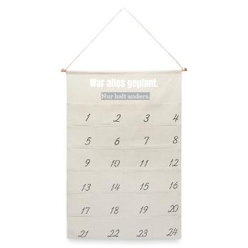 War alles geplant. Nur halt anders. | Alltagshumor - Leinen Adventskalender  - Naturweiß - Vorne
