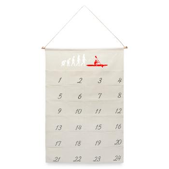 Kajak Evolution Kajakfahrer Kajaker Kayak - Leinen Adventskalender  - Naturweiß - Vorne