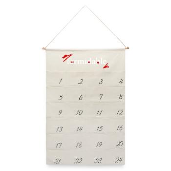 beeindruckend formidable, das Statement für DICH! - Leinen Adventskalender  - Naturweiß - Vorne