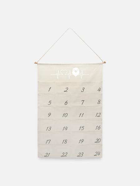 Adler - Leinen Adventskalender - Naturweiß