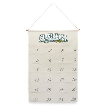 Floorball Löcher Humor Design - Leinen Adventskalender  - Naturweiß - Vorne
