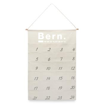 Bern Koordinaten Berner Bernerin Schweiz - Leinen Adventskalender  - Naturweiß - Vorne