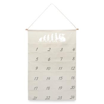 Evolution Schlagzeugerin Percussion Drummer Lady - Leinen Adventskalender  - Naturweiß - Vorne