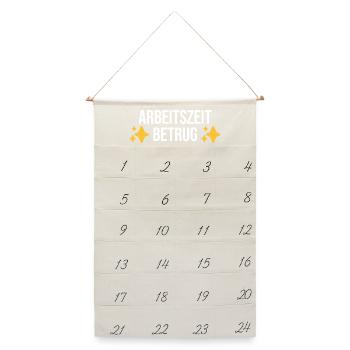 Arbeitszeitbetrug Meme - Leinen Adventskalender  - Naturweiß - Vorne