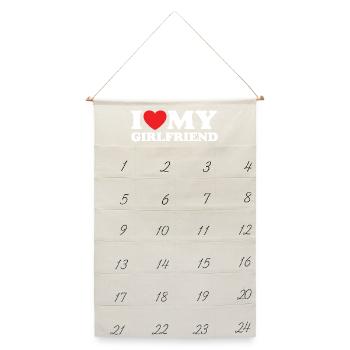Ich liebe meine Freundin - Leinen Adventskalender  - Naturweiß - Vorne