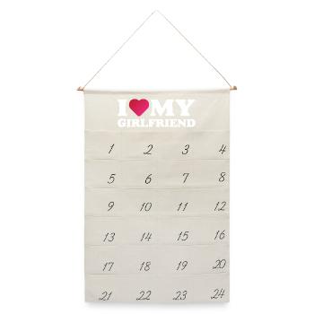 Ich liebe meine Freundin - Leinen Adventskalender  - Naturweiß - Vorne