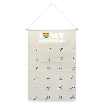 Ich liebe meine Freundin - LGBTQ - Leinen Adventskalender  - Naturweiß - Vorne