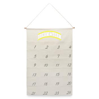 Dream Team Teamwork - Leinen Adventskalender  - Naturweiß - Vorne