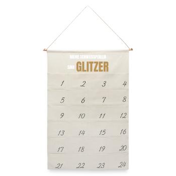 Meine Schweißperlen sind Glitzer - Leinen Adventskalender  - Naturweiß - Vorne