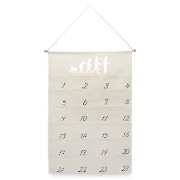 Entwicklung eines Metzgers - Leinen Adventskalender  - Naturweiß - Vorne