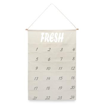 Frischer, einfacher Text - Leinen Adventskalender  - Naturweiß - Vorne