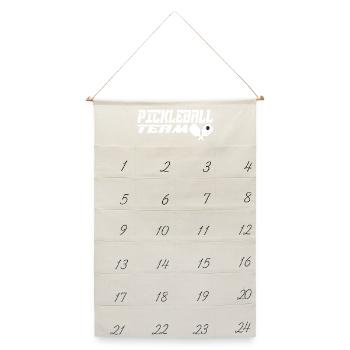 Pickleball - Leinen Adventskalender  - Naturweiß - Vorne