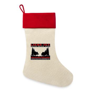 LIEBE IST - Leinen Weihnachtsstrumpf - Natur/Rot  - Vorne