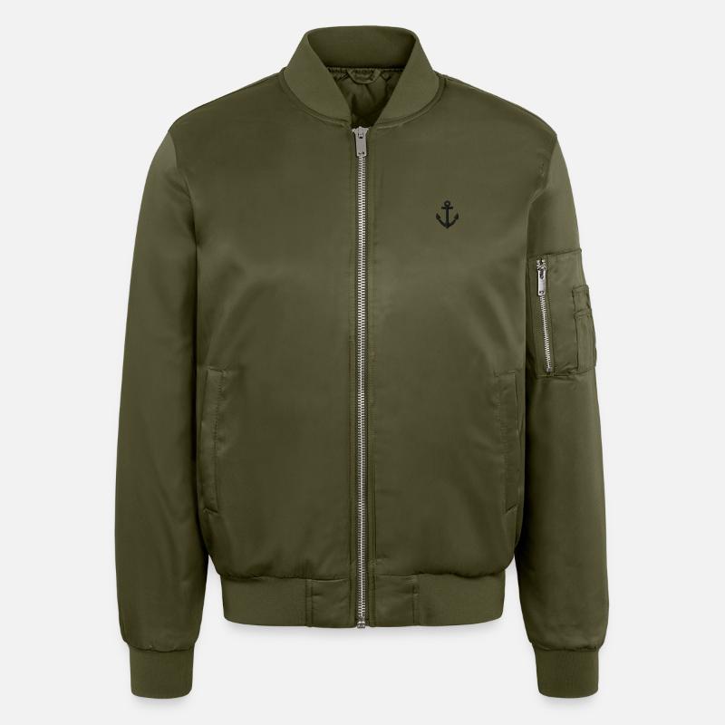 Ancora ricamata - Bomber Unisex - kaki