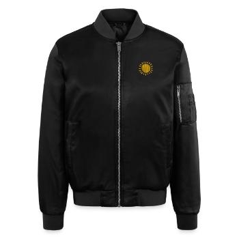 Brodé soleil - Blouson bomber unisexe - noir - Devant - AI Model Male 178 light (178cm)