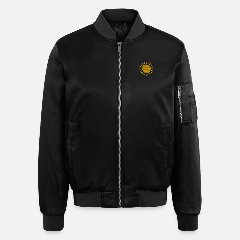 Brodé soleil - Blouson bomber unisexe - noir