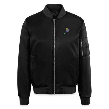 Tennis racket - Unisex Bomber Jacket - black - Front - AI Model Male 178 light (178cm)