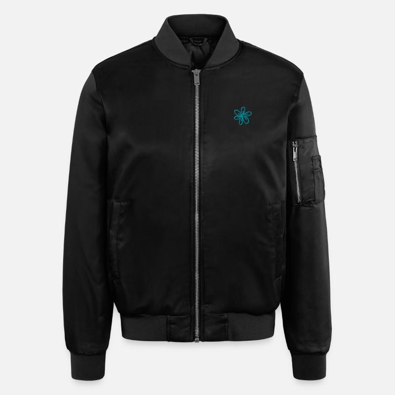 Blume bestickt - Unisex Bomberjacke - Schwarz