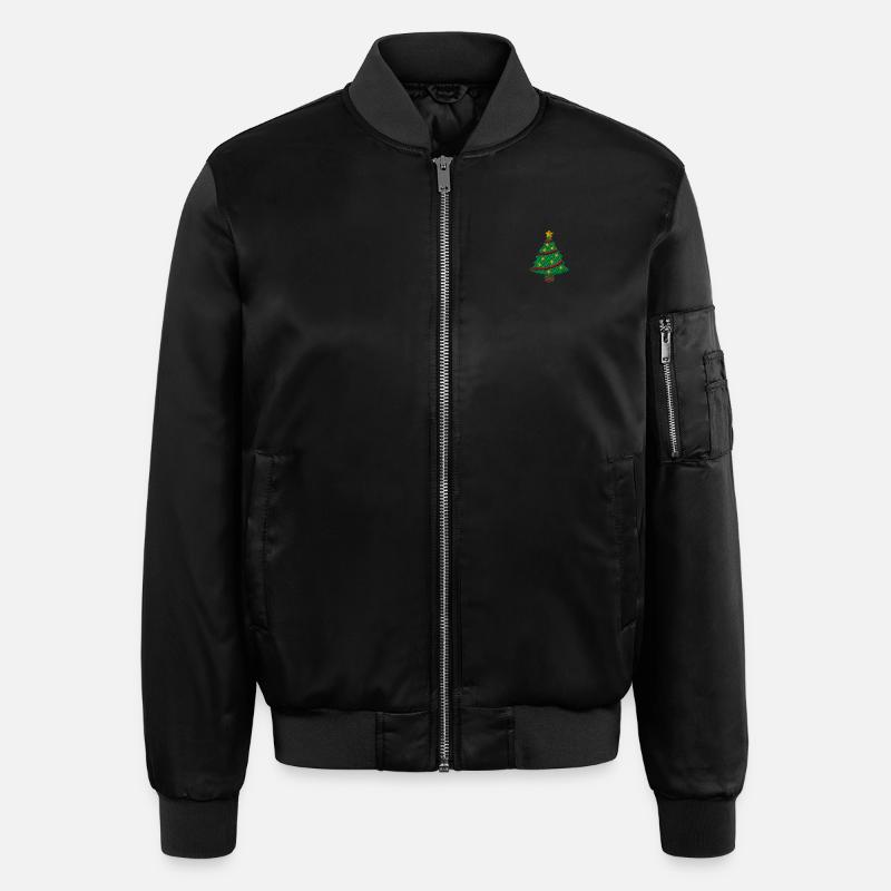 Christmas tree embroidered - Unisex Bomber Jacket - black