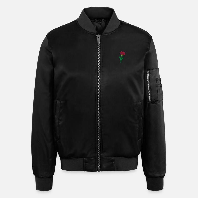 Blume bestickt - Unisex Bomberjacke - Schwarz
