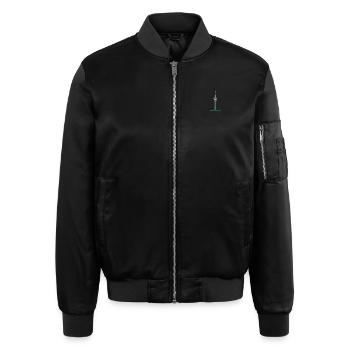 Berlin Turm - Unisex Bomberjacke - Schwarz - Vorne - AI Model Male 178 light (178cm)