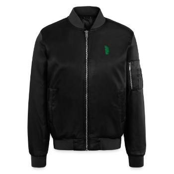 Feuille de palmier brodée - Blouson bomber unisexe - noir - Devant - AI Model Male 178 light (178cm)