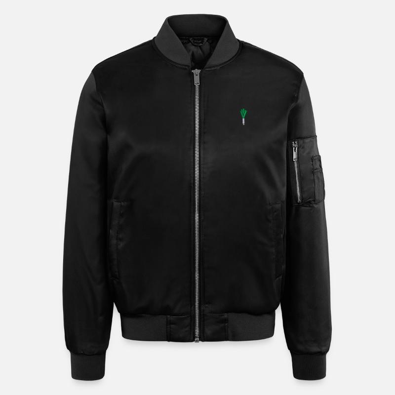 Embroidered leeks - Unisex Bomber Jacket - black