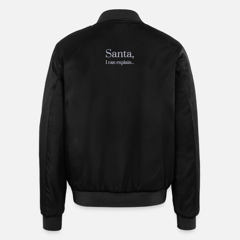 Santa Spruch bestickt - Unisex Bomberjacke - Schwarz