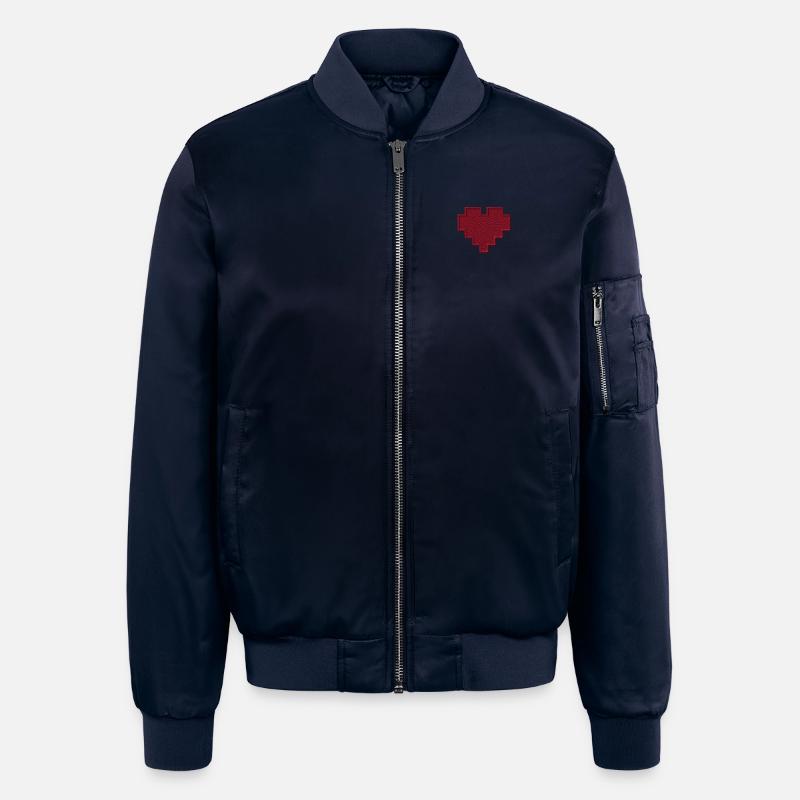 Cuore ricamato - Bomber Unisex - navy