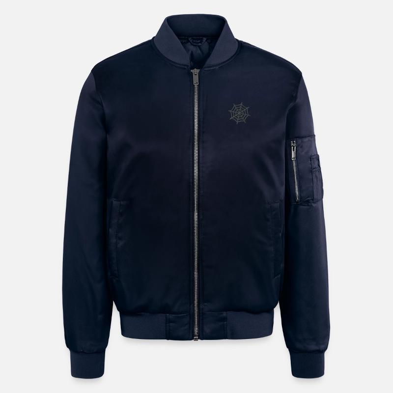 Embroidered spider web - Unisex Bomber Jacket - navy