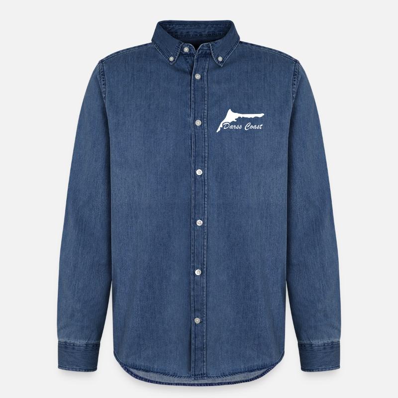 Darss Coast - Halbinsel Darss - Männer Jeanshemd Organic von Stanley/Stella - verwaschenes Mittelblau