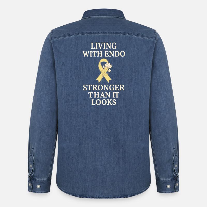 Endometriose-bewusstsein Endo Warrior - Männer Jeanshemd Organic von Stanley/Stella - verwaschenes Mittelblau 