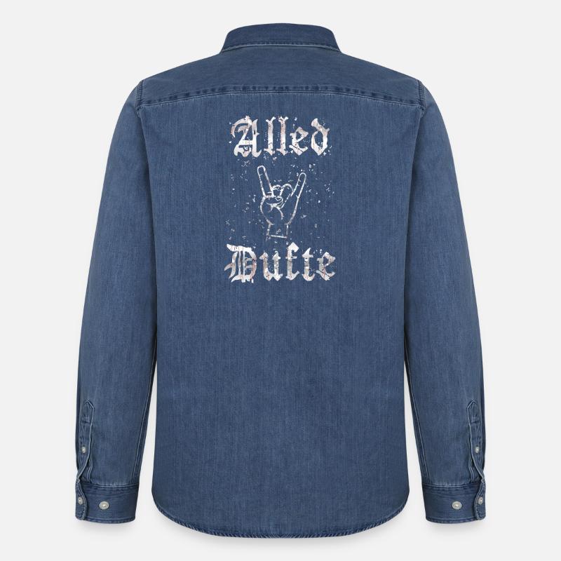 "Alled Dufte" cooler berliner Spruch - Männer Jeanshemd Organic von Stanley/Stella - verwaschenes Mittelblau 
