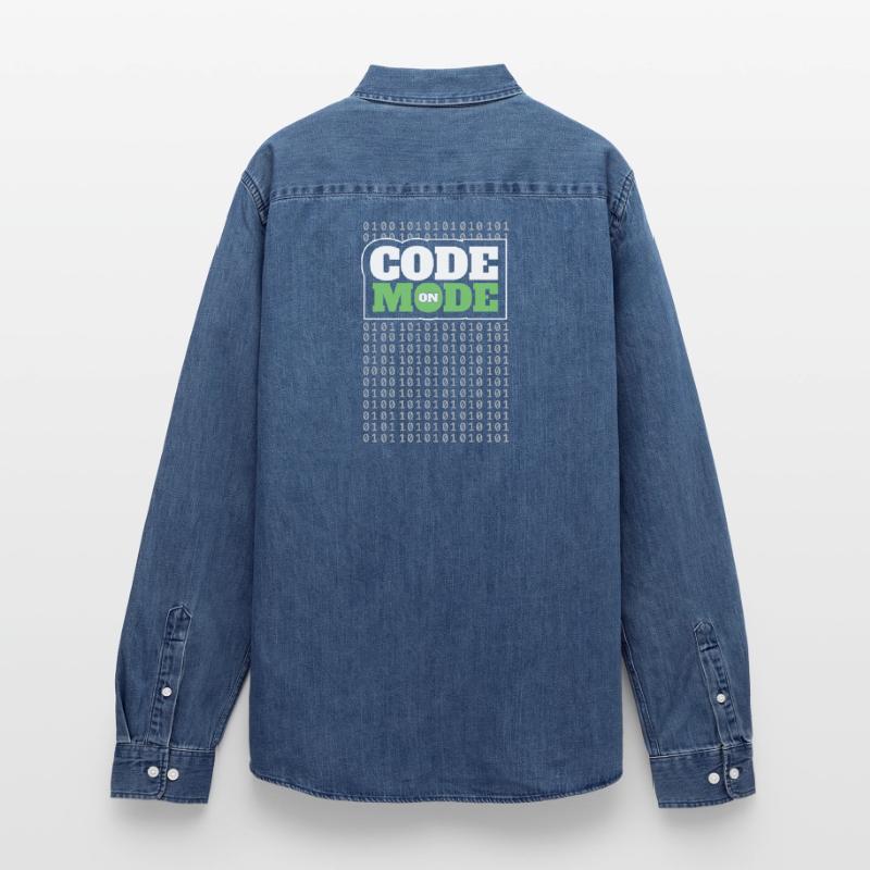 Code Mode Activé - Programmeur Ingénieur logiciel Codeur Chemise en denim homme bio Stanley/Stella