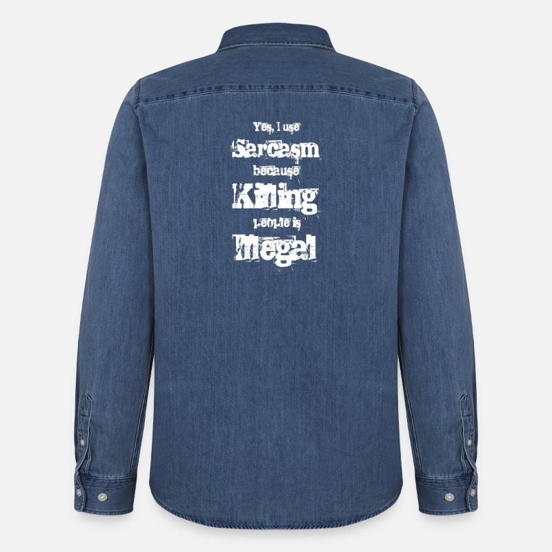Yes, I use Sarcasm - Männer Jeanshemd Organic von Stanley/Stella - verwaschenes Mittelblau
