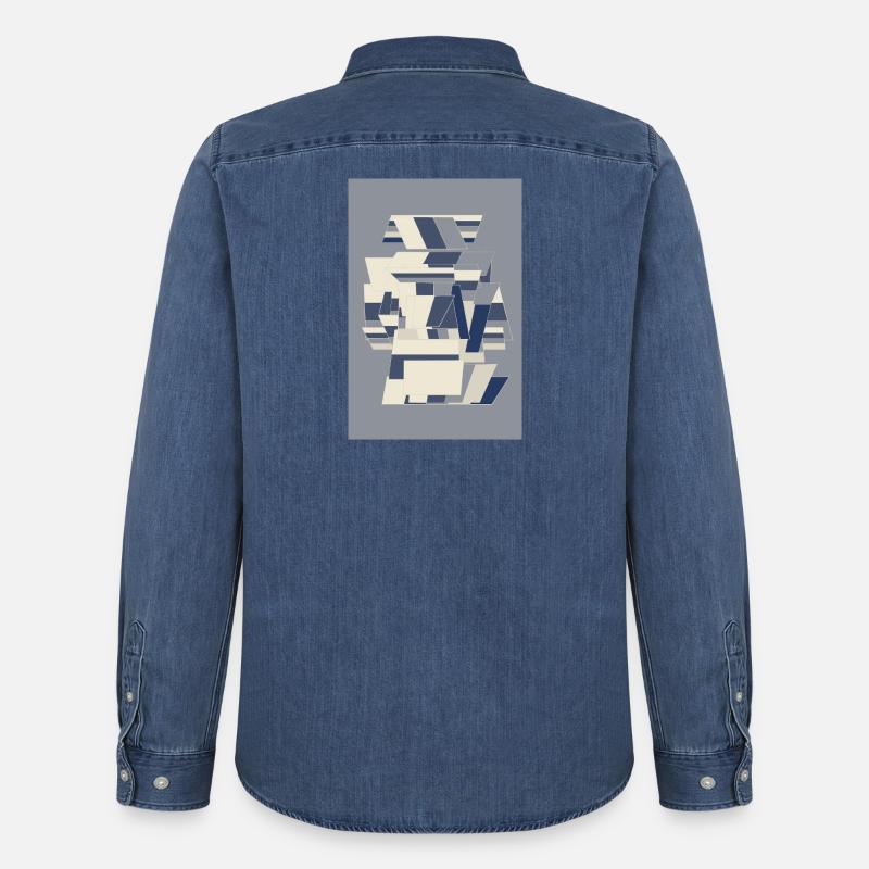 Blue Robot Warrior - Männer Jeanshemd Organic von Stanley/Stella - verwaschenes Mittelblau 