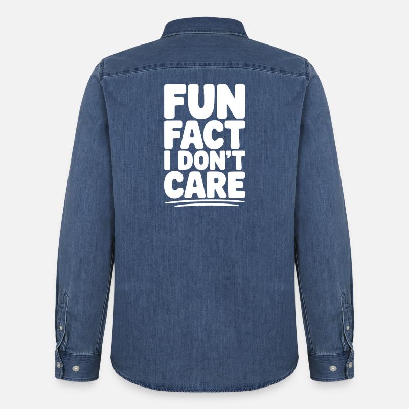 Fun Fact: Mir ist das egal - Männer Jeanshemd Organic von Stanley/Stella - verwaschenes Mittelblau 