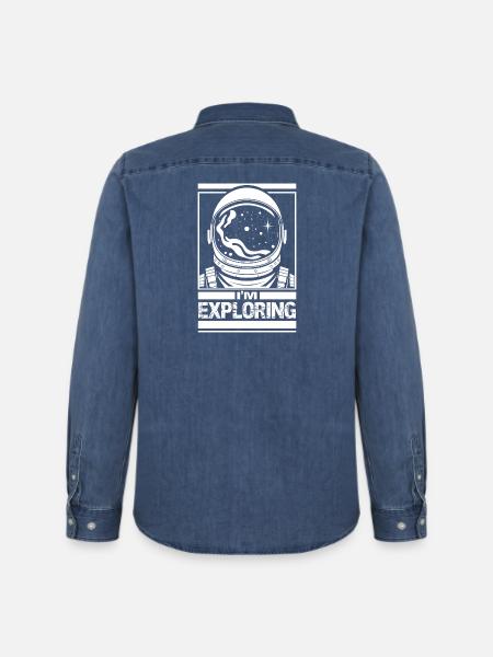 J’explore - Chemise en denim homme bio Stanley/Stella - bleu moyen délavé
