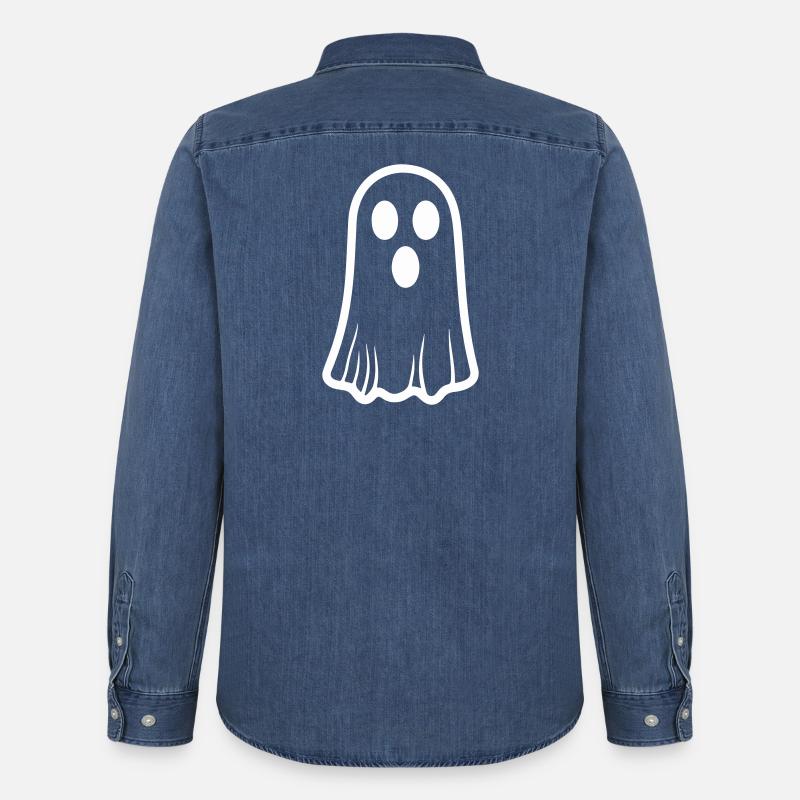 Ghost - Männer Jeanshemd Organic von Stanley/Stella - verwaschenes Mittelblau 